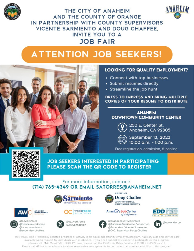 Anaheim Workforce Development Job Fair